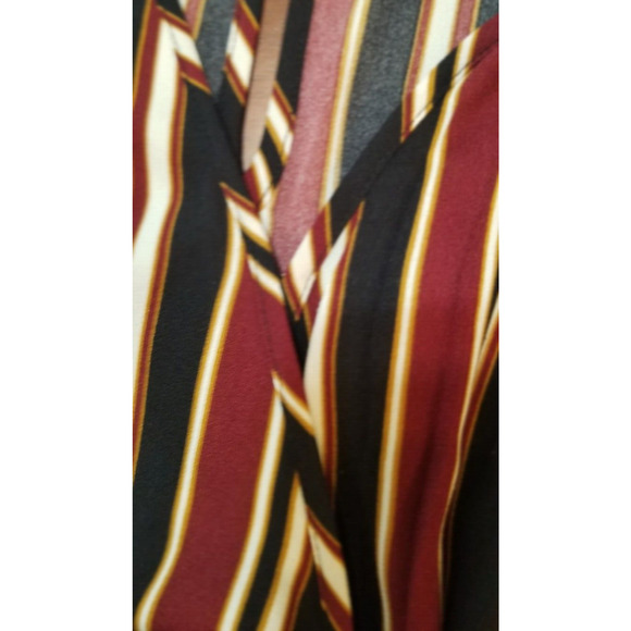 Xhilaration Career Casual Multicolor Jumpsuit Striped Drawstring Wide Leg Size S - Picture 5 of 10